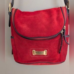 Maxx New York Signature Suede Crossbody Bag